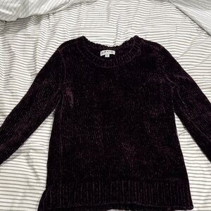 Orvis Women's Dark Purple Crew Neck Sweater, super soft polyester